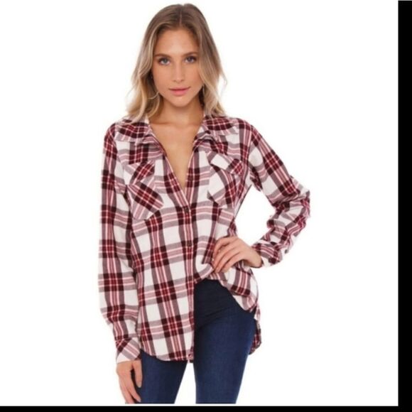 NWT Sanctuary Boyfriend Shirt plaid and FABULOUS 🔥 FOR FALL - Picture 6 of 7